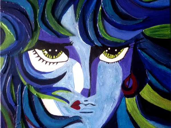  Quadri Pop Art di Carla Bertoli - LADY OSCAR II Dedicated to Riyoko Ikeda - Mixed Technique 40x40 - 2019